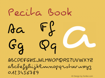 Pecita Book Version 3.3.2 Font Sample