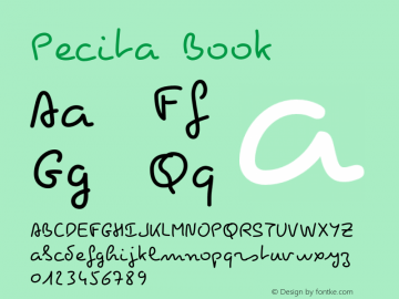Pecita Book Version 3.4.1 Font Sample