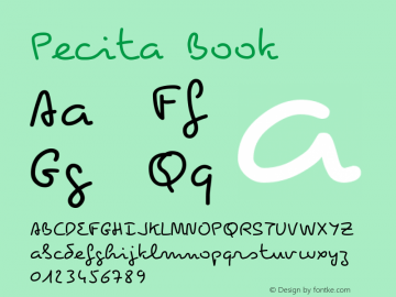 Pecita Book Version 2.6.3g Font Sample