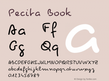 Pecita Book Version 5.1 Font Sample