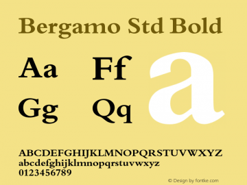 Bergamo Std Bold Version 1.065 Font Sample