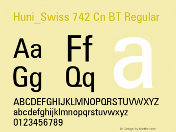 Huni_Swiss 742 Cn BT Regular 1.0, Rev. 1.65  1997.06.04图片样张