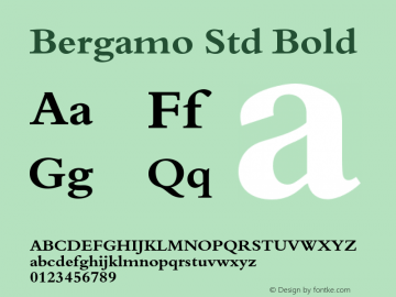 Bergamo Std Bold Version 1.068 Font Sample