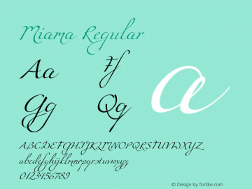 Miama Regular 0.31 Font Sample