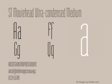 ST Moviehead Ultra-condensed Medium Version 1.000 Font Sample