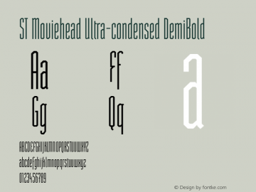 ST Moviehead Ultra-condensed DemiBold Version 1.000 Font Sample