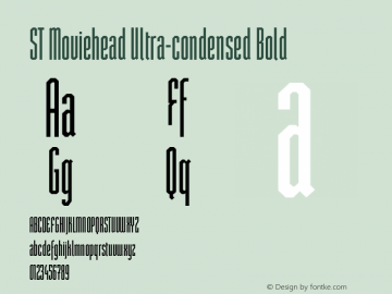 ST Moviehead Ultra-condensed Bold Version 1.000图片样张