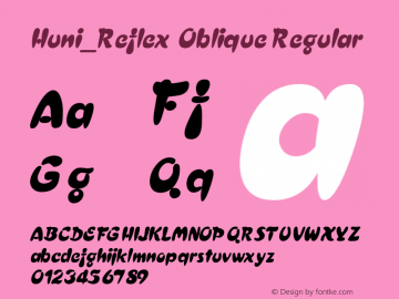 Huni_Reflex Oblique Regular 1.0,  Rev. 1.65.  1997.06.17图片样张