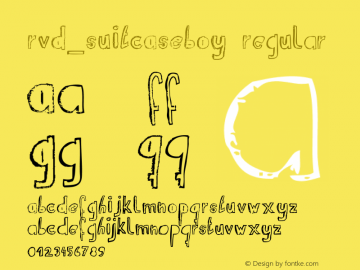 RvD_SUITCASEBOY Regular Version 1.0 Font Sample