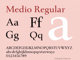 Medio Regular 0.100 Font Sample