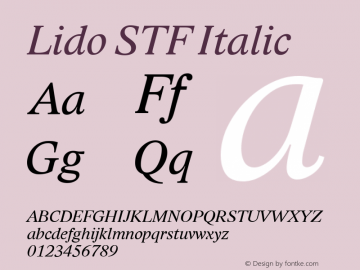 Lido STF Italic 001.000 Font Sample