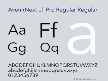 AvenirNext LT Pro Regular Regular Version 2.1;2007图片样张