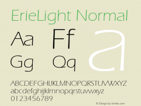 ErieLight Normal 1.0 Wed Nov 18 00:48:28 1992 Font Sample