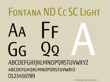 Fontana ND Cc SC Light Version 001.002 Font Sample