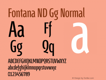 Fontana ND Gg Normal Version 001.002 Font Sample