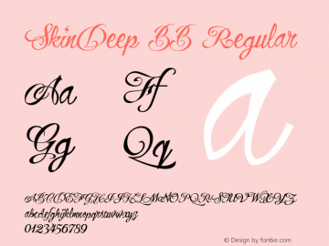 SkinDeep BB Regular Version 1.000 2006 initial release Font Sample