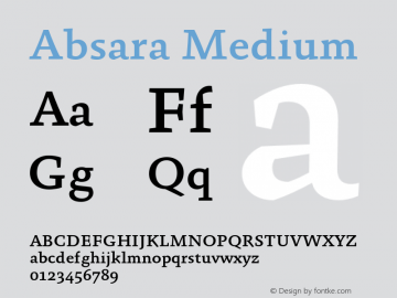 Absara Medium 004.460 Font Sample