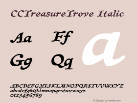 CCTreasureTrove Italic Version 1.000 2007 initial release Font Sample