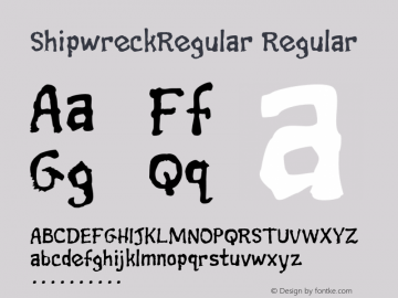 ShipwreckRegular Regular Version 1.000 Font Sample