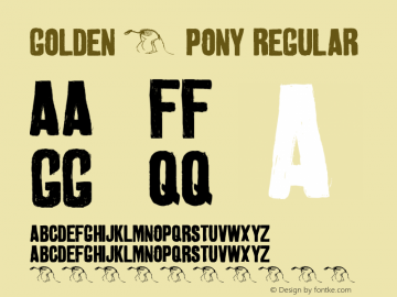 golden 0 pony Regular Version 1.00 March 2, 2009, initial release图片样张