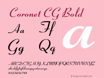 Coronet CG Bold Version 4.540;PS 004.054;Core 1.0.38 Font Sample