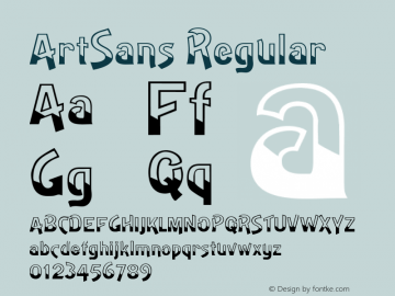 ArtSans Regular Version 1.00 Font Sample