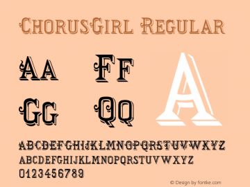 ChorusGirl Regular Version 1.00 Font Sample