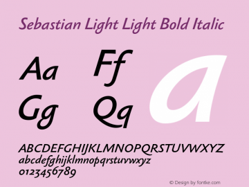 Sebastian Light Light Bold Italic 001.000 Font Sample