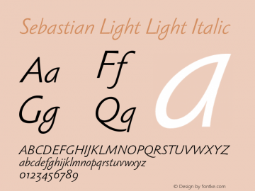 Sebastian Light Light Italic 001.000 Font Sample