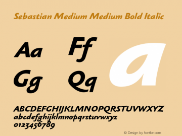 Sebastian Medium Medium Bold Italic 001.000 Font Sample