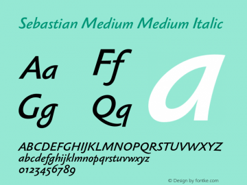 Sebastian Medium Medium Italic 001.000 Font Sample