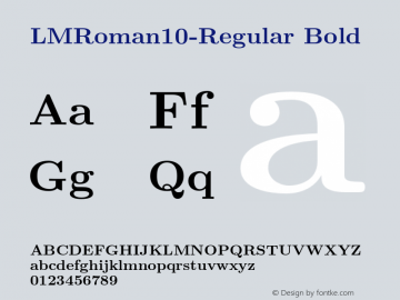 LMRoman10-Regular Bold Version 1.010;PS 1.010;hotconv 1.0.49;makeotf.lib2.0.14853 Font Sample