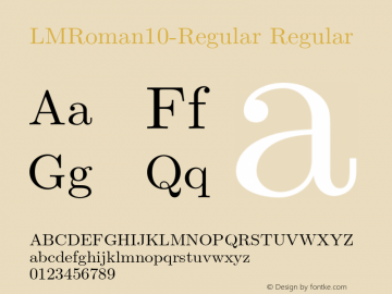 LMRoman10-Regular Regular Version 1.010;PS 1.010;hotconv 1.0.49;makeotf.lib2.0.14853图片样张