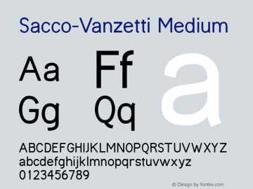 Sacco-Vanzetti Medium Version 20090428 Font Sample