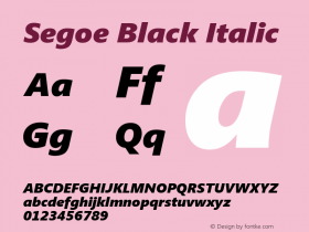 Segoe Black Italic Version 1.02图片样张