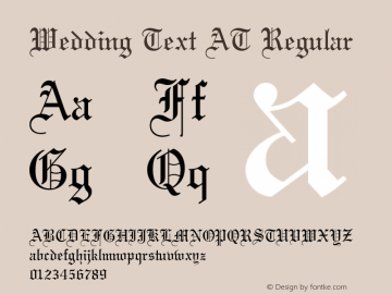 Wedding Text AT Regular Version 1.510;PS 001.051;Core 1.0.38 Font Sample