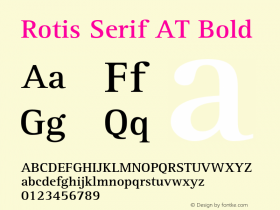 Rotis Serif AT Bold Version 1.100;PS 001.001;Core 1.0.38 Font Sample