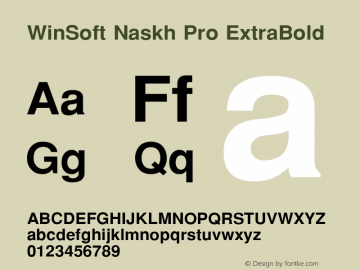 WinSoft Naskh Pro ExtraBold Version 1.0 Font Sample