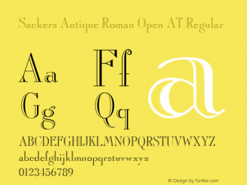 Sackers Antique Roman Open AT Regular Version 1.100;PS 001.001;Core 1.0.38 Font Sample