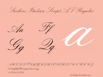 Sackers Italian Script AT Regular Version 1.100;PS 001.001;Core 1.0.38 Font Sample