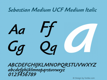 Sebastian Medium UCF Medium Italic 001.000 Font Sample