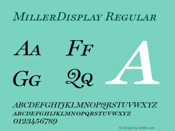 MillerDisplay Regular Version 1.00 Font Sample