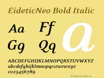 EideticNeo Bold Italic OTF 1.0;PS 001.000;Core 116;AOCW 1.0 161图片样张