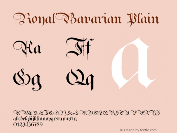 RoyalBavarian Plain Macromedia Fontographer 4.1.5 23.11.2004 Font Sample