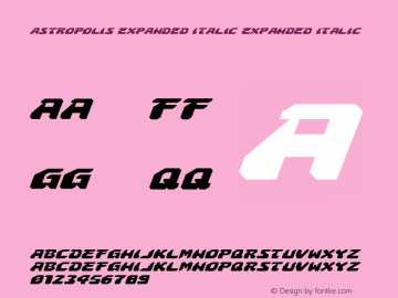 Astropolis Expanded Italic Expanded Italic 001.000 Font Sample