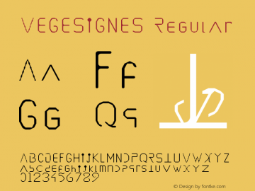 VEGESIGNES Regular Version 1.0 Font Sample