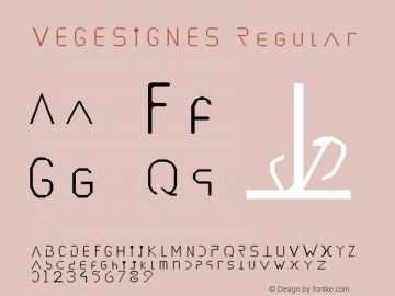 VEGESIGNES Regular Version 1.0 Font Sample