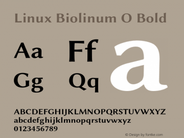 Linux Biolinum O Bold Version 1.1.0 Font Sample