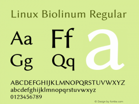 Linux Biolinum Regular Version 0.4.1 Font Sample