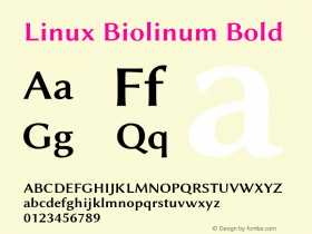 Linux Biolinum Bold Version 0.5.5 Font Sample